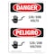 Signmission Safety Sign, OSHA Danger, 5" Height, 120 208 Volts Bilingual Spanish OS-DS-D-35-VS-1004 - alternate 1